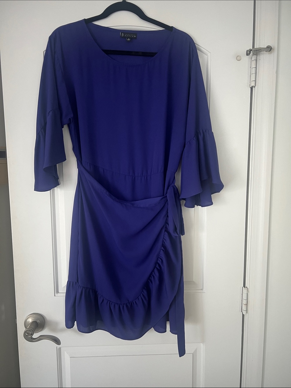 Boden purple/blue Ruffle Wrap Midi Dress